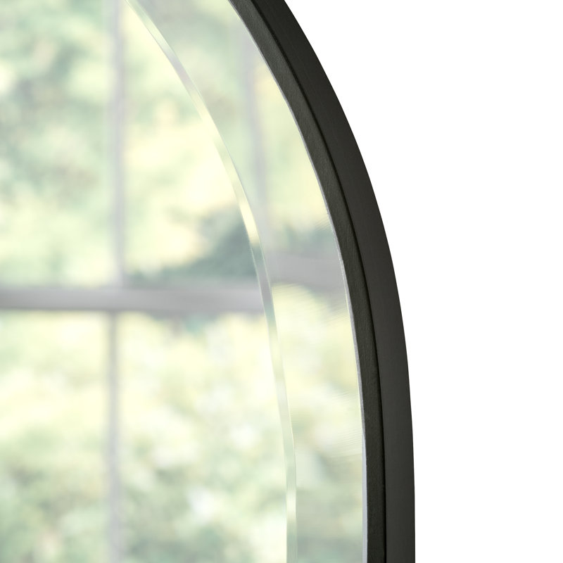 Drumourne Simple Arched Overmantle Mirror, Black
