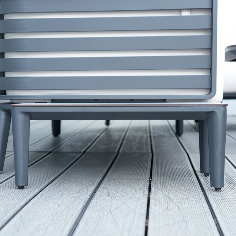 2-Piece Patio Aluminum Rectangular Side Tables