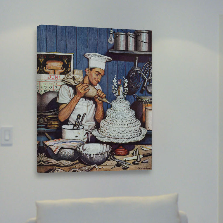 Icing the Wedding Cake by Stevan Dohanos Print on Wrapped Canvas, 52" H x 40" W