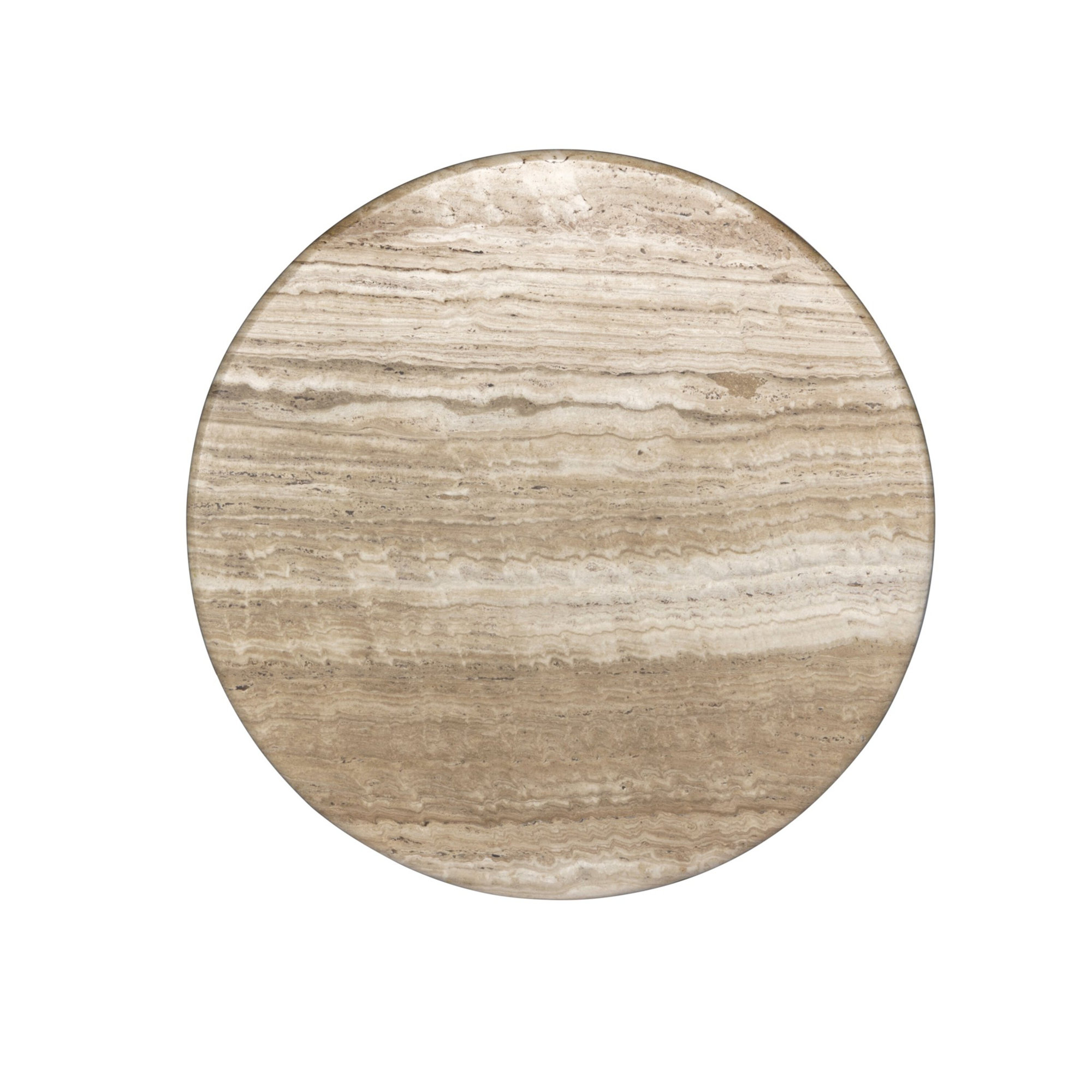 Figueroa Round Marble Dining Table, Light Beige Tavertine, 30" H x 42" W x 42" D