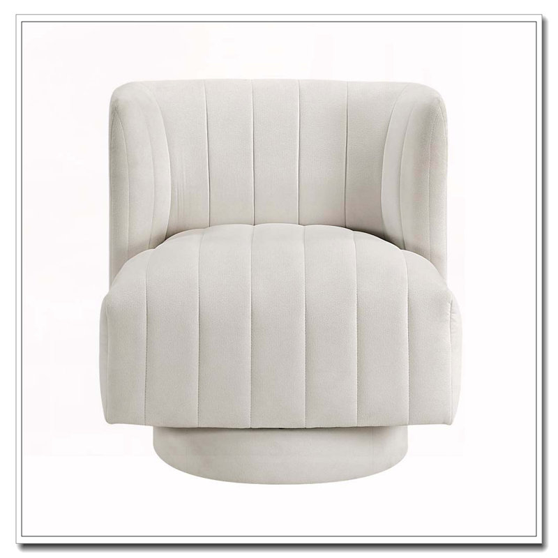 Chaise d'appoint pivotante rembourrée, Beige