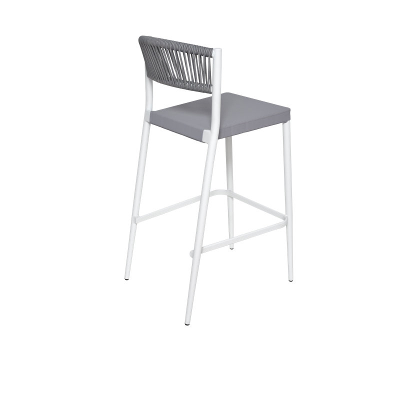 Tabouret de bar 30 po Tahiti, Gris / blanc