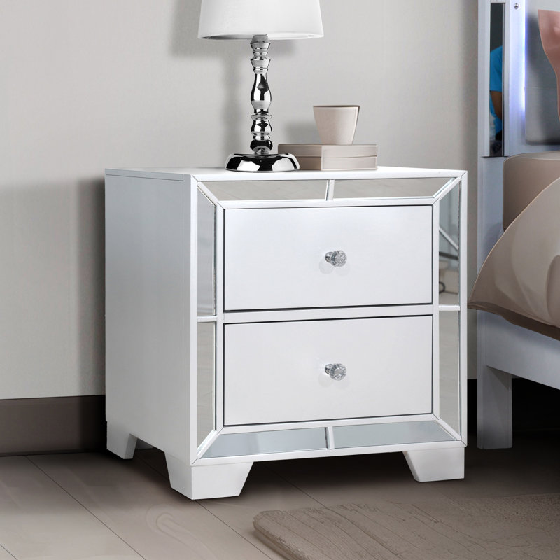 Fazeley Solid + Manufactured Wood Nightstand, White