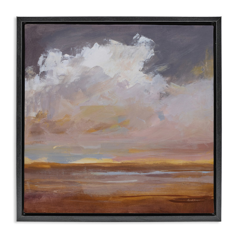 Cadre flottant Sorbet, paysage abstrait, design par Pamela Munger, H 18 po x l 18 po, Cadre flottant noir de jais