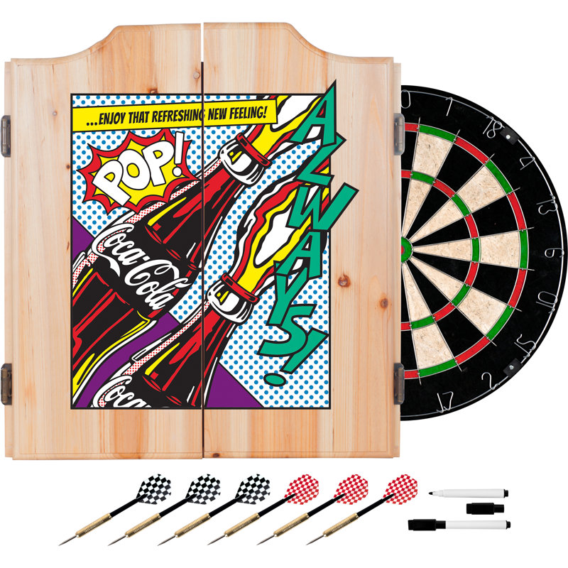 Ensemble de jeu de fléchettes et d’armoires coca cola