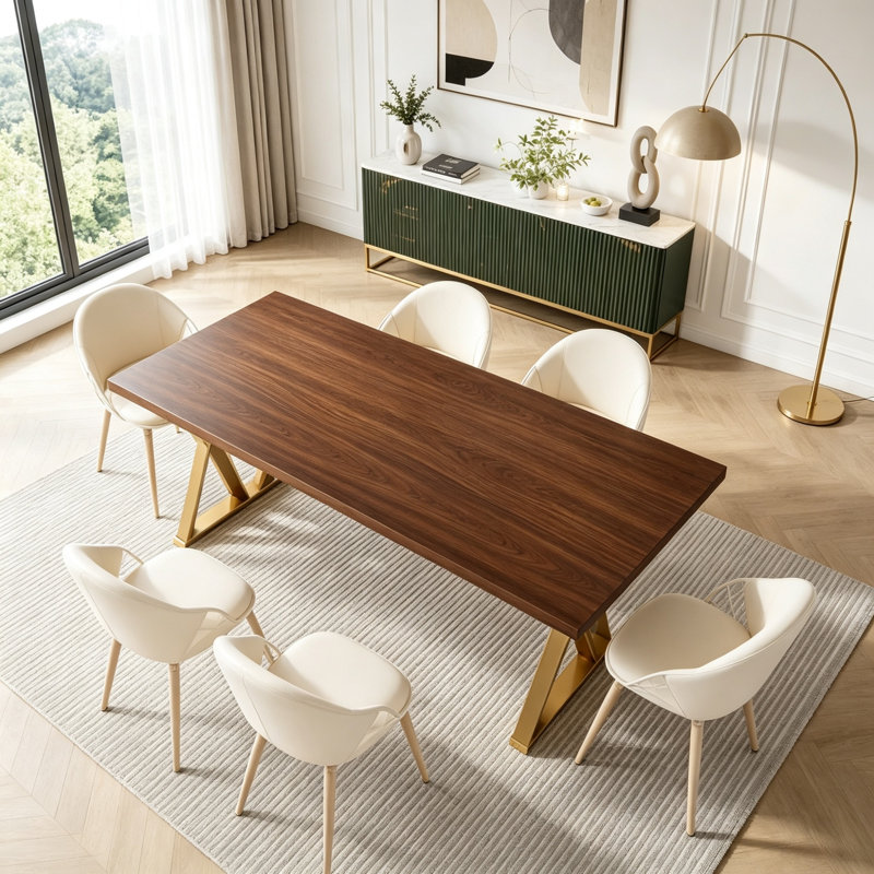 70.'' Wood Rectangular Dining Table