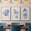 Blue Marine Algae IV - Ensemble de 3 reproductions encadrées sur toile-91886847-91886848
