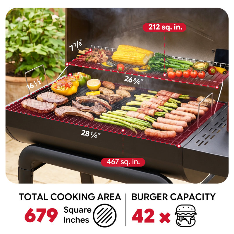 Barbecue au charbon avec couvercle Feasto