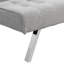 Lit futon gris, avec structure en bois et pied en acier inoxydable multifonctionnel, et pratique