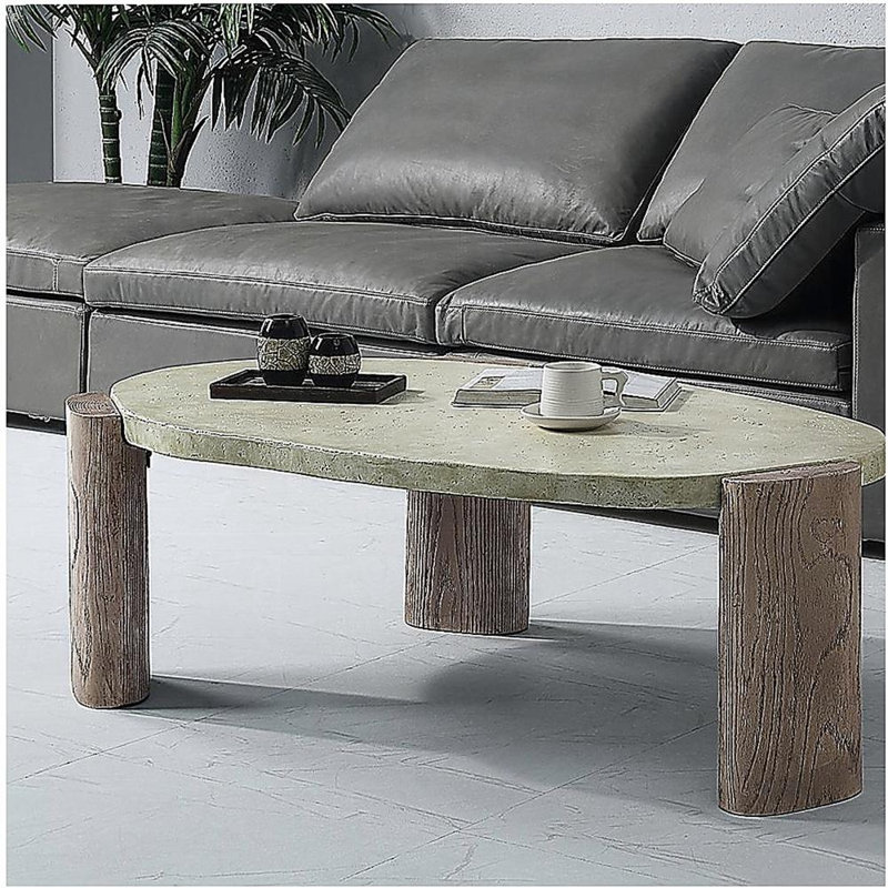 Weathered Gray and Oak Rectangle Coffee Table