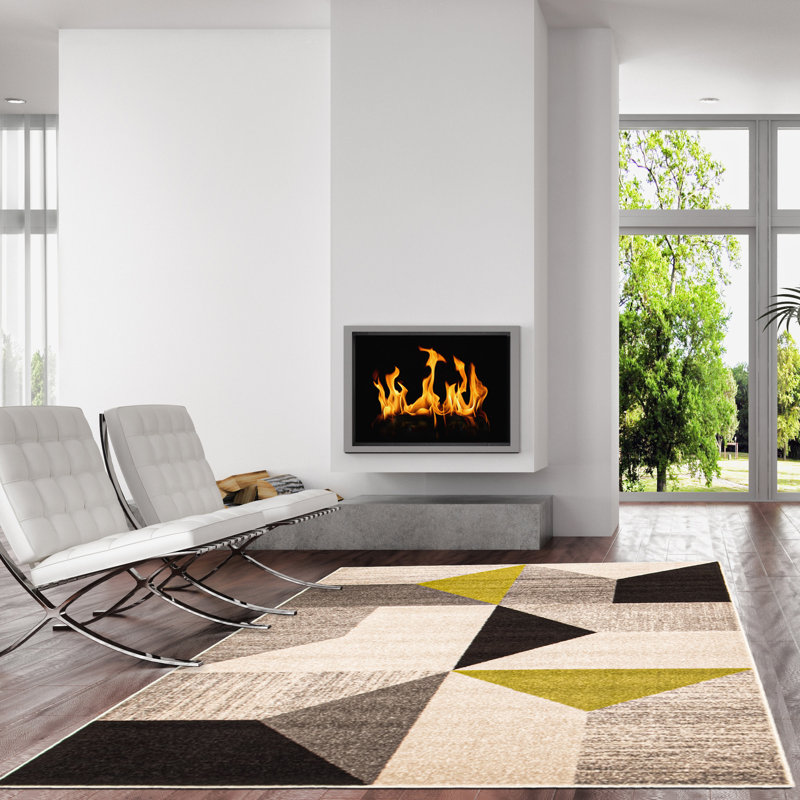 Tiago Abstract Indoor Rug, Rectangle 3'11" x 5'7"