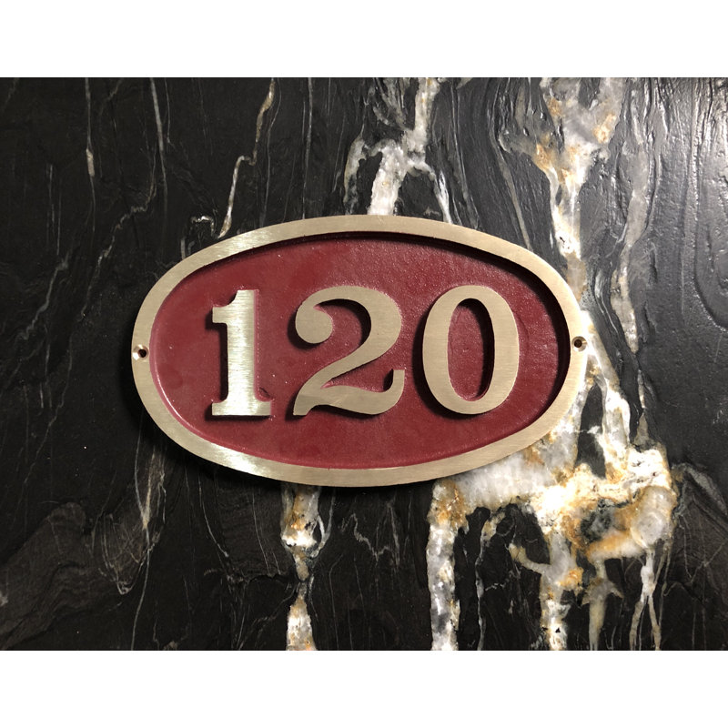 Plaque d’adresse murale sur 1 ligne bold, Marron
