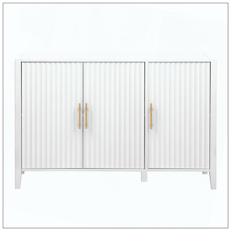 Buffet 3 portes U-Style Wavy, Blanc