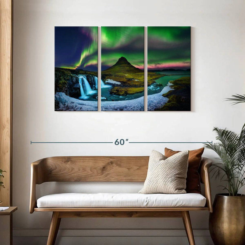 Alvord Kirkjufell Northern Lights, H 28 po x l 45 po