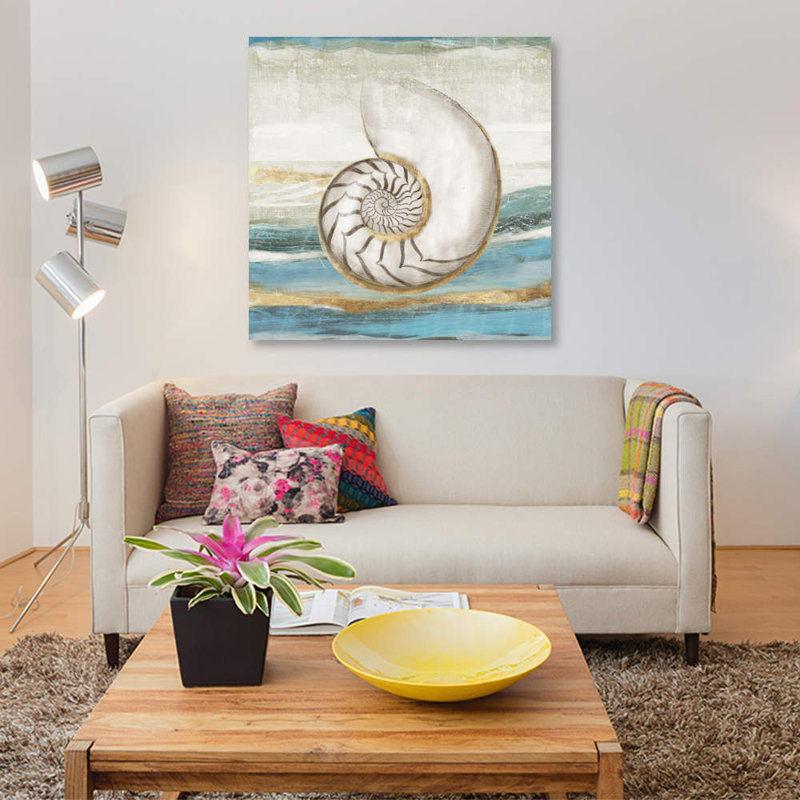 « pacific touch i », impression sur toile, H 26 po x l 26 po x P 1,5 po, Pas de tapis, Toile tendue
