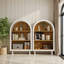 Petite bibliothèque arquée avec 2 armoires de rangement en bois à 3 niveaux pour l'organisation de la maison