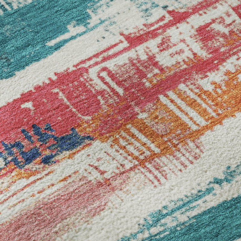 Premium Machine Washable Slesnick AMF1665 Stripes Rug, Runner 2'3" x 7'6"