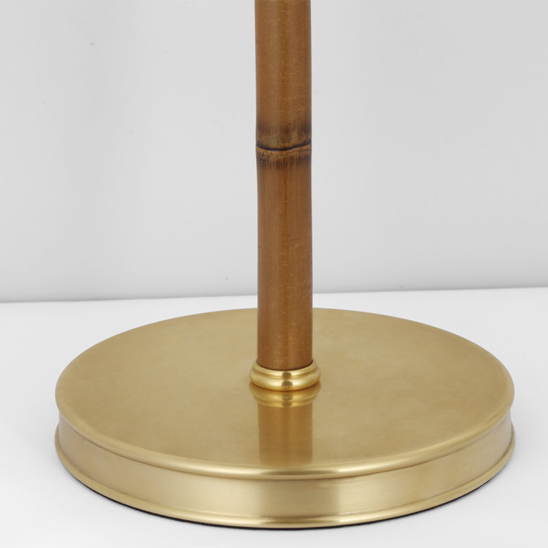 Ralph Lauren Dalfern 53" Cordless Reading Floor Lamp in Waxed Bamboo and Natural Brass with Natural Brass Shade