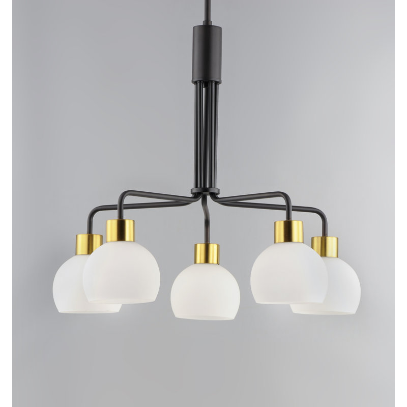Lustre classique à 5 lumières avec abat-jour Stackpole, Rupert bronze