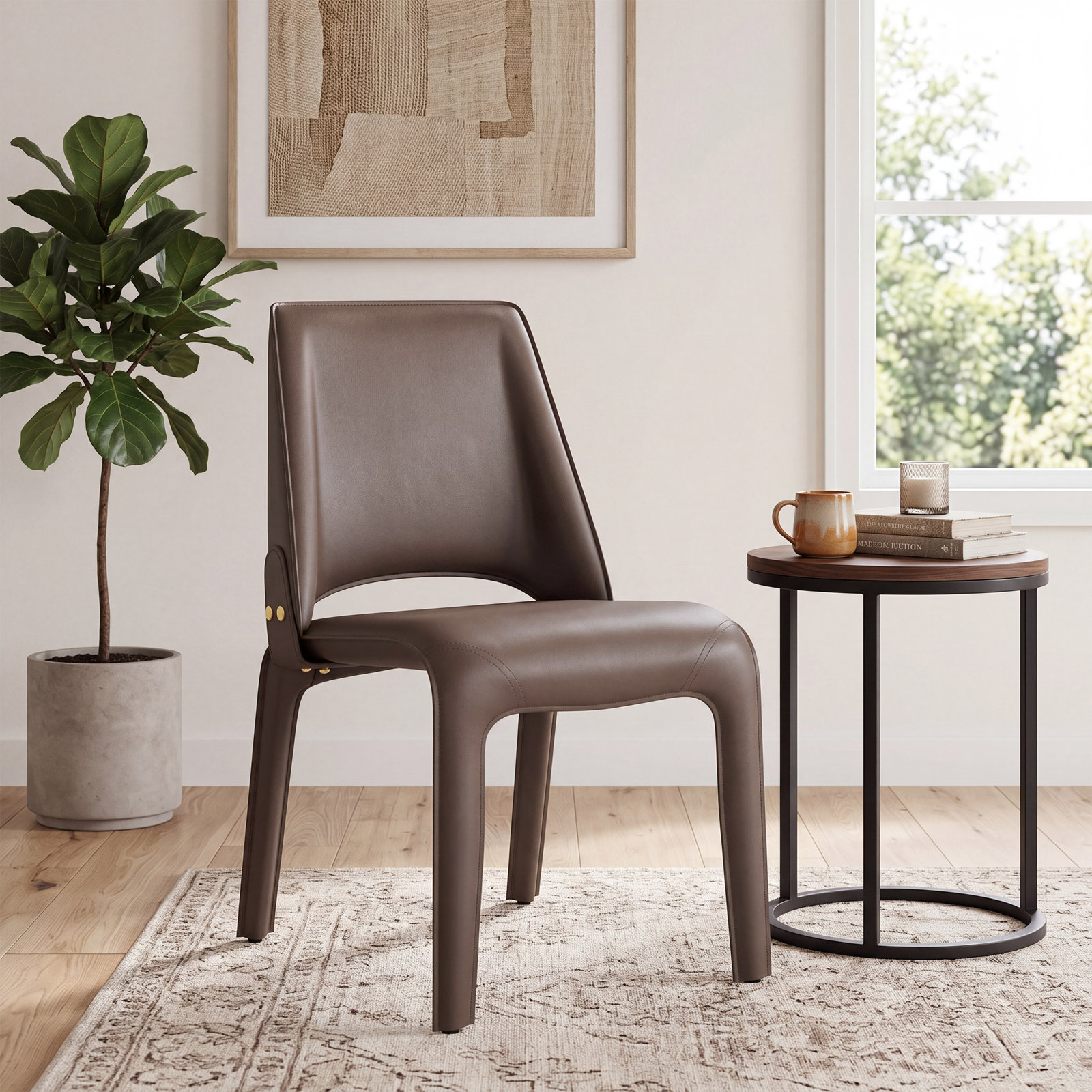 Vannes Dining Chair, 1, Brown, No Assembly Needed