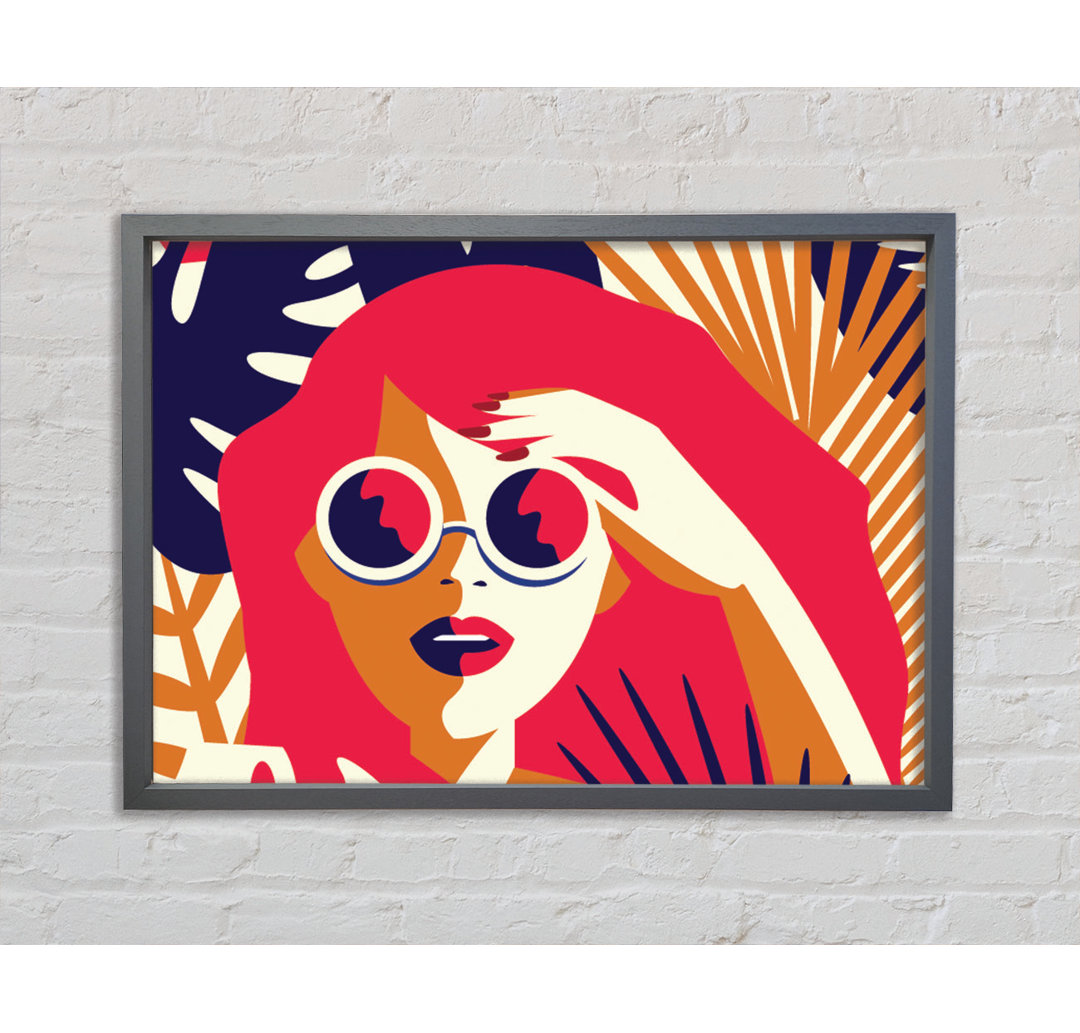 Sunshine Glasses Woman - Einzelbildrahmen Kunstdrucke auf Leinwand