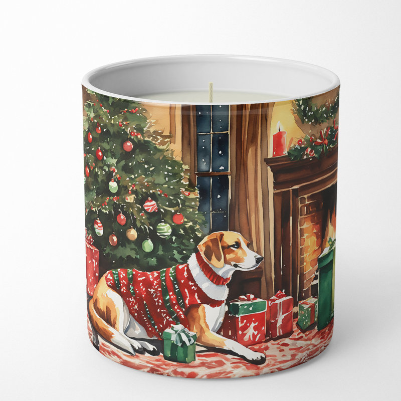 Bougie de Noël parfumée avec support en céramique