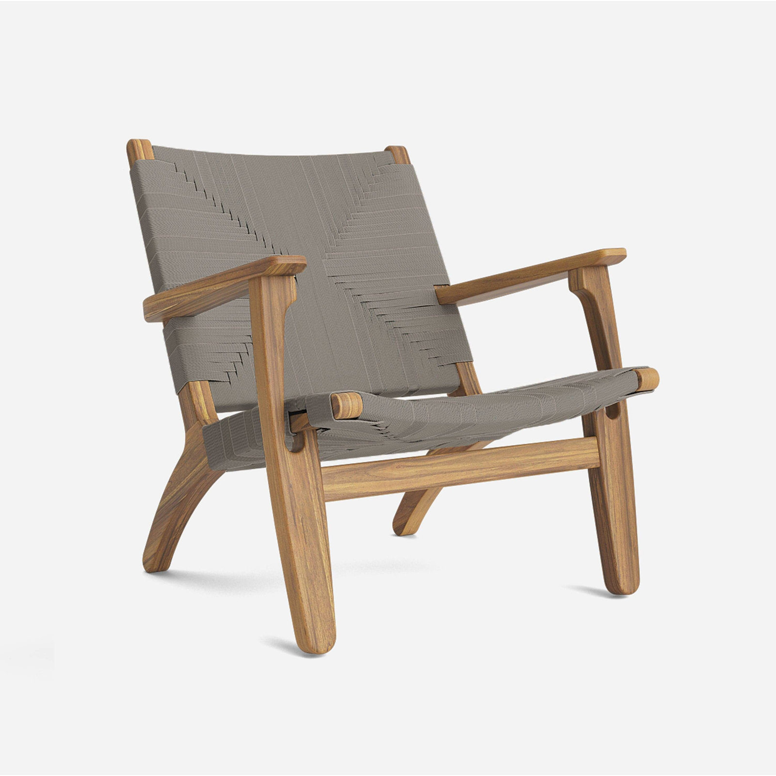 Masaya Upholstered Armchair, Taupe Cross Braided Cord, Natural