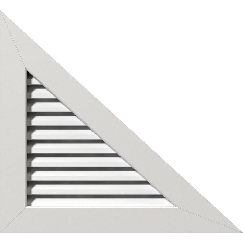 Triangle droit en PVC - conduit à pignon droit avec cadre plat blanc, H 23,875 po x l 47,75 po x P 3 po, Brai 6/12