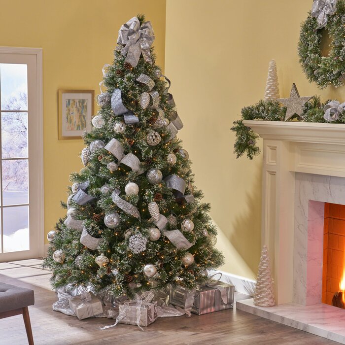 The Holiday Aisle® 84'' Lighted Pine Christmas Tree & Reviews | Wayfair