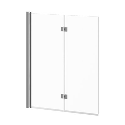 Flip 90° - 46" W x 56" H Pivot Frameless Tub Door - Square corner