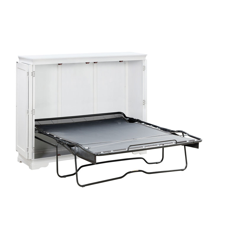 Caliann Solid Wood Murphy Bed, White, Full / Double