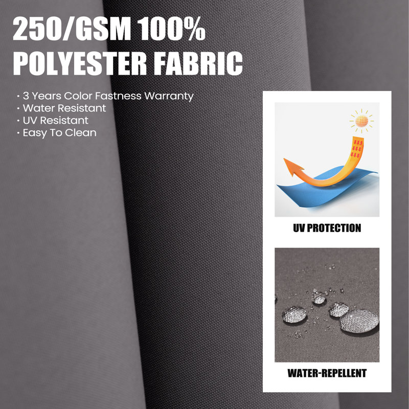 9' X 11' Rectangular Cantilever Umbrella, Counterweights Base Included – Effortlessly Movable by One Person, Dark Grey