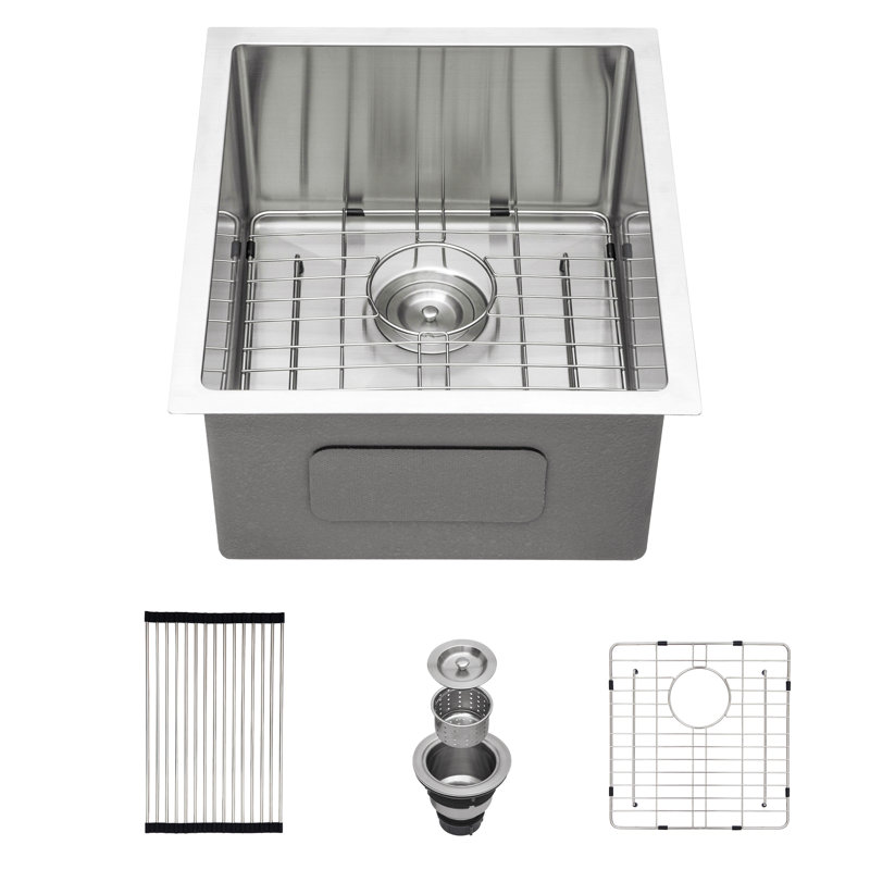 Undermount Sink - Undermount Stainless Steel Kitchen Sink 16 Gauge Single Bowl Kitchen Sink Deep Bar/Prep Sink Basin
