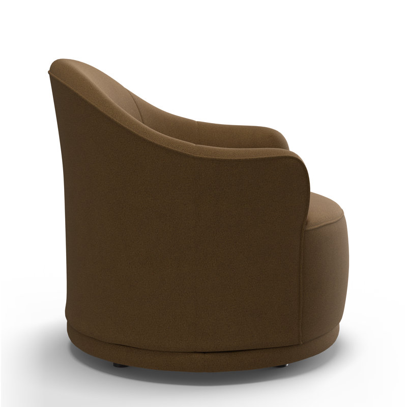 Fauteuil demi-tonneau Rumi, Tissage de performance café