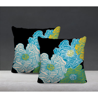 Polyester Blend Throw Square Indoor/Outdoor Pillow Cover & Insert
