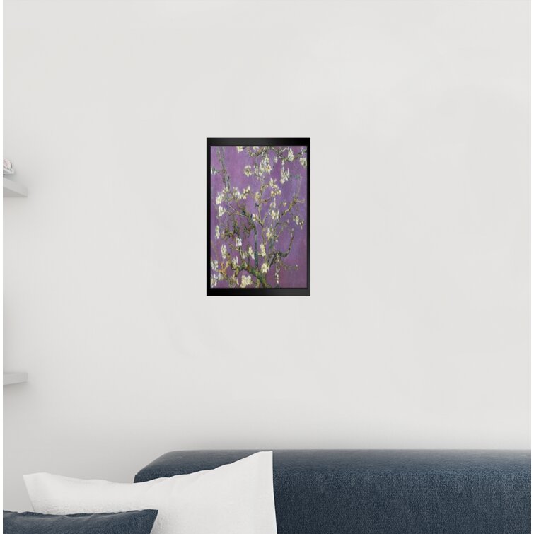 Vincent Van Gogh Almond Blossom Branches Post Impressionist Painter Painting Lilac Black Wood Framed Poster 14x20 Red Barrel Studio