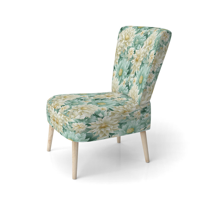 Chaise d'appoint rembourrée Bohemian Dream Emerald Dahlia