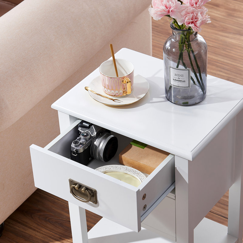 Miramontes 15.7'' W Nightstand, White, Set of 2