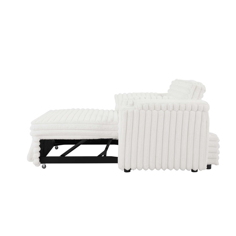 Canapé-lit convertible avec accoudoirs de rangement et charge USB