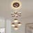 Modern Brown 4-light Led Pendant Chandelier, Adjustable Height