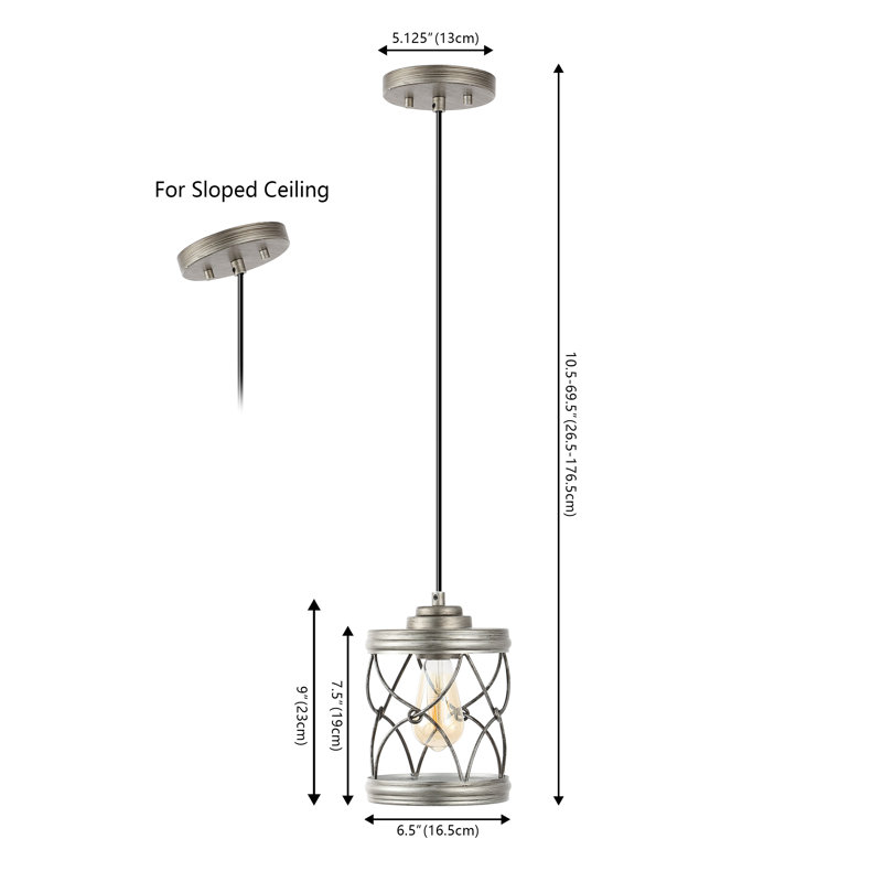 Bardisa 1 - Light Lantern Pendant, Antique Silver