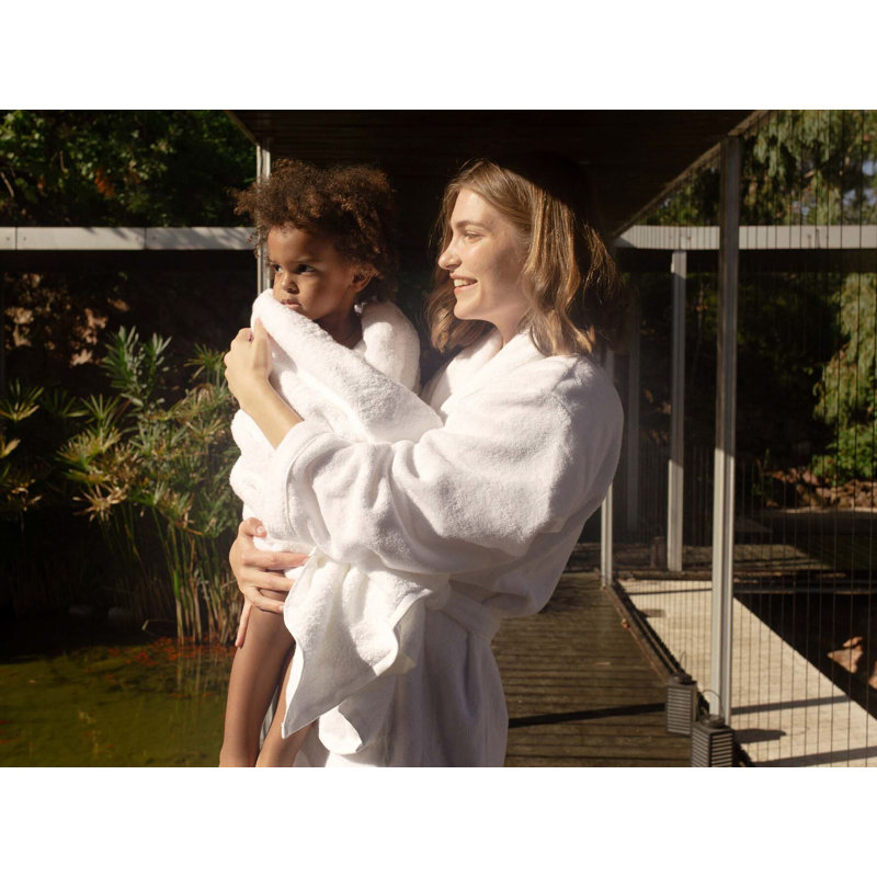 Pellerin Cotton Terry Cloth Mid-Calf Bathrobe with Pockets