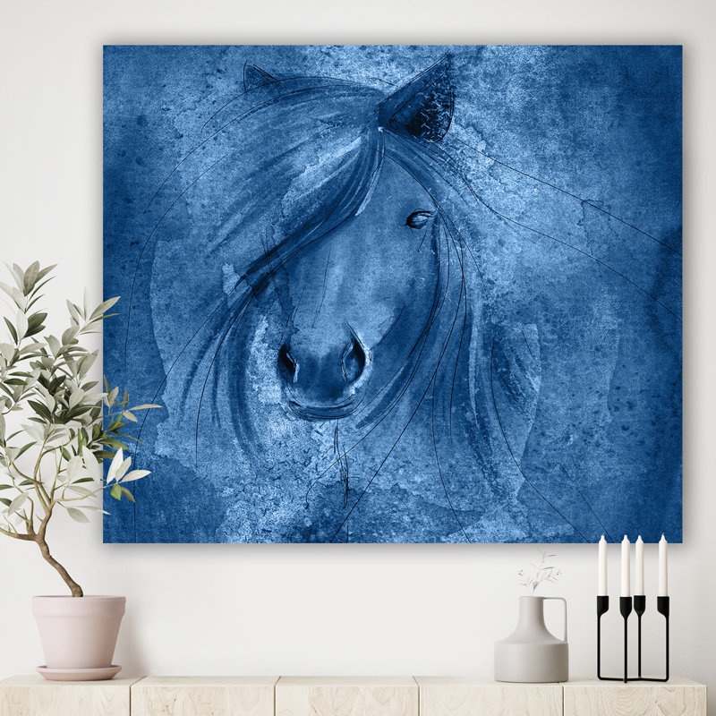 Reproduction d’art sur toile, "cheval de ferme", H 46 po x l 46 po x P 1,5 po, Toile tendue