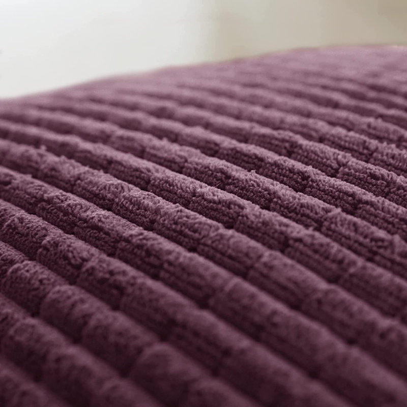 Dark Purple Corduroy 18" x 18" Euro Pillow Covers Set