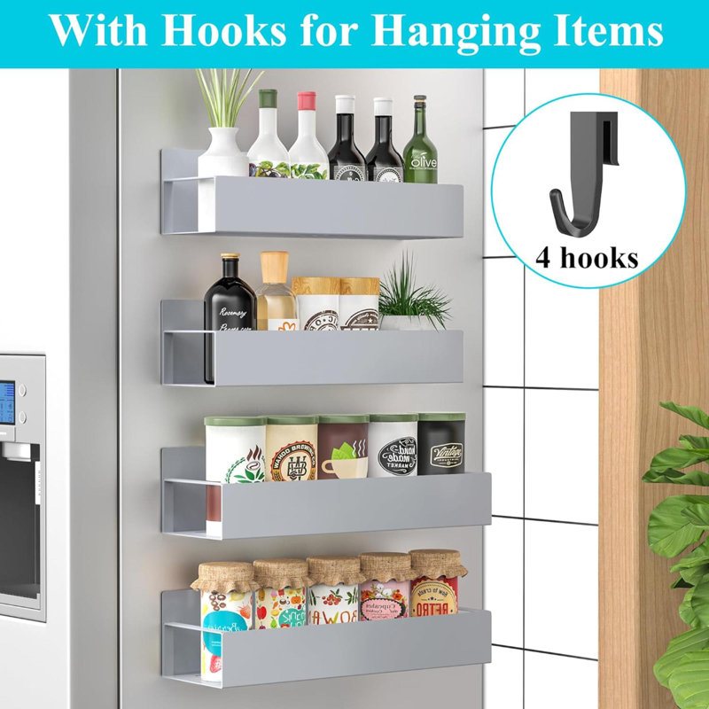 Wall Mounted Required Spice Rack, Grey