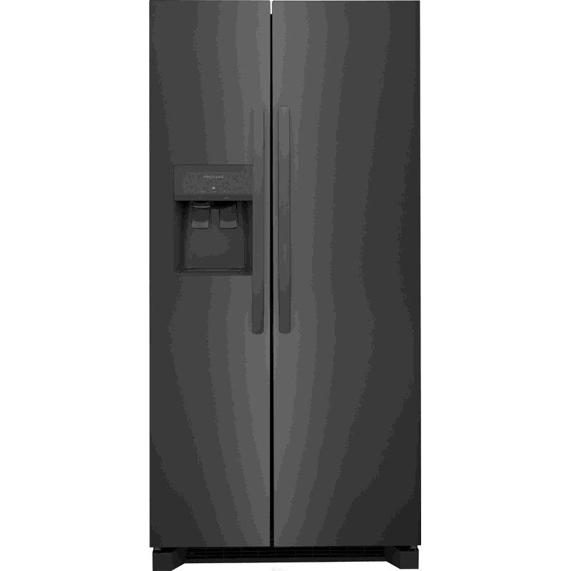 Frigidaire 22,3 pieds cubes Pi. Réfrigérateur côte à côte 33 po à profondeur standard, Acier inoxydable noir