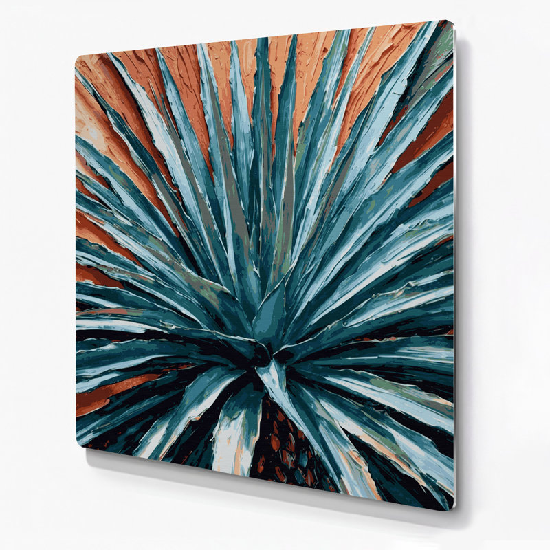 «Southwestern Plants Century Plant 154», art mural en métal gris