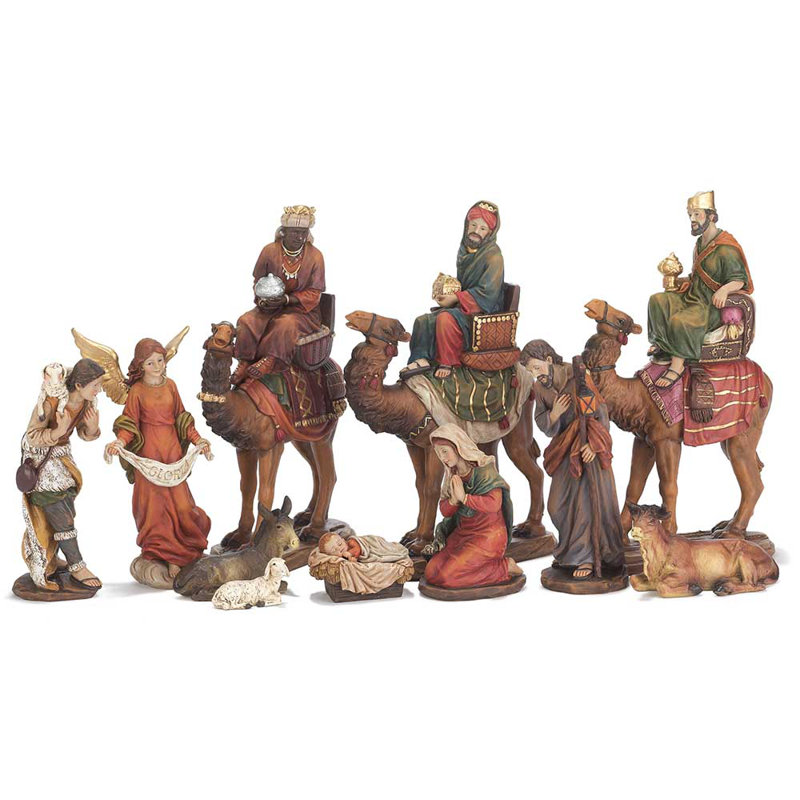 Ensemble de crèche de Noël coloré / chameaux 11 pièces