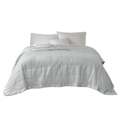 Lightweight Blanket With Satin Trim
