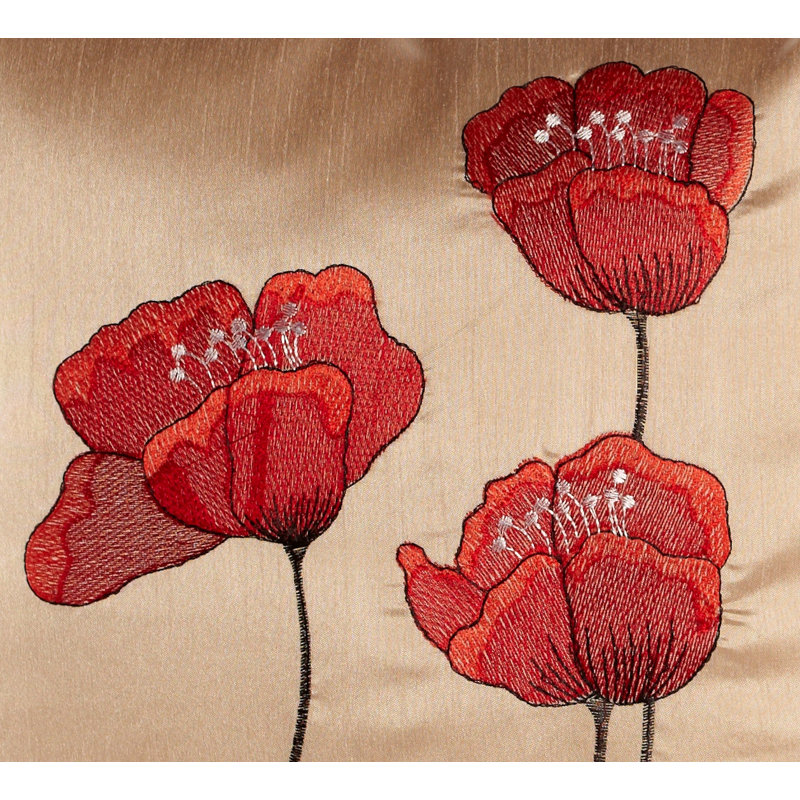 Dav Floral Cream Square Cushion, Cream, 55 cm H x 55 cm W x 15 cm D